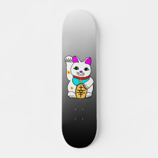 MEOWIES LUCKY CAT MANEKI NEKO GREY / BLACK SKATEBOARD DECK