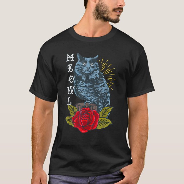 Meowl Cat And Owl Aesthetic Hybrid Animal  for Men T-Shirt (Front)