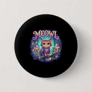 Meowl Cat Owl Meme Brainrot Kids Cursed Silly Gen  Button