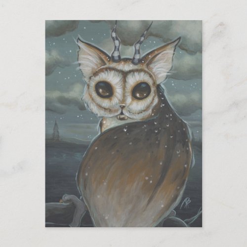 Meowl cat owl postcard