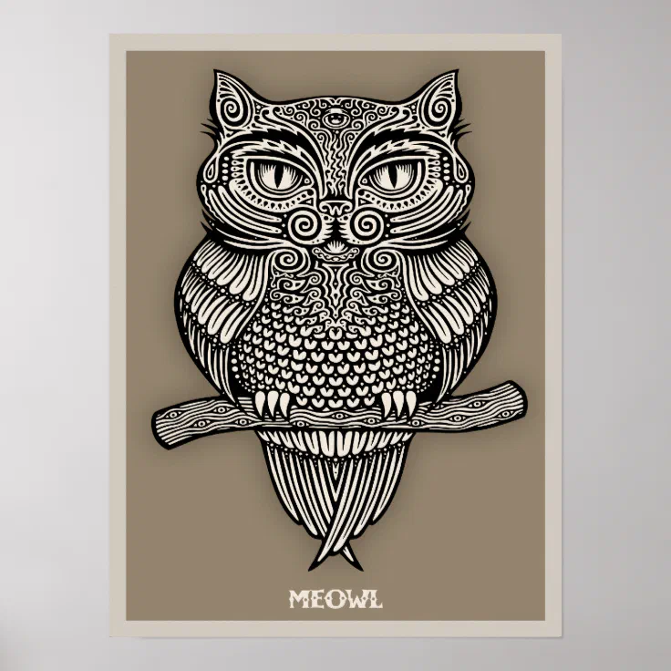 Meowl Letter Meowl Poster | Zazzle