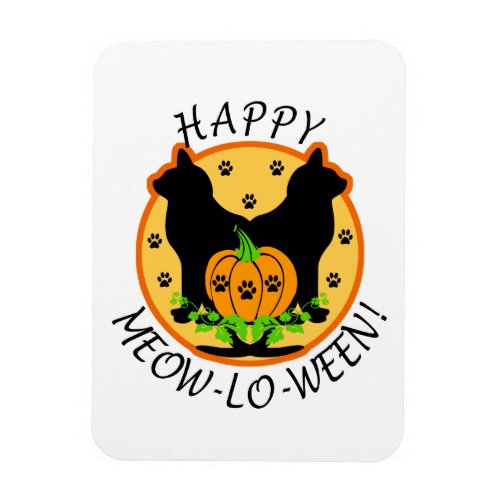 Meowloween Black Cats Pumpkin Paws Flexi Magnet