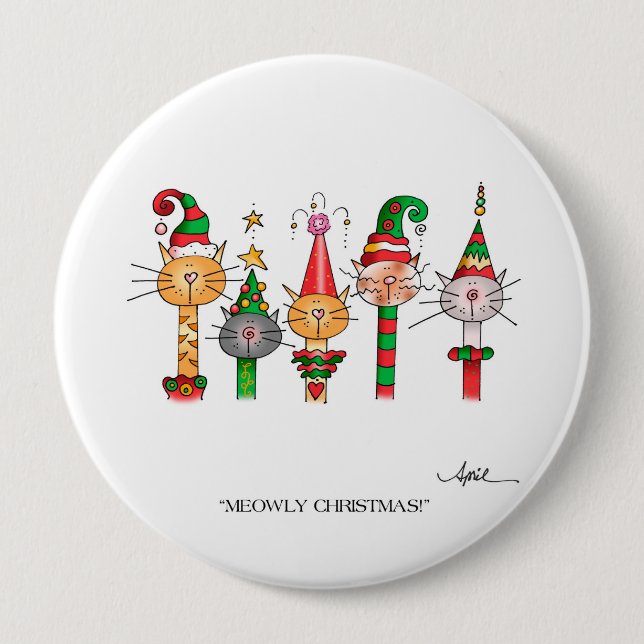 MEOWLY CHRISTMAS! Button (Front)