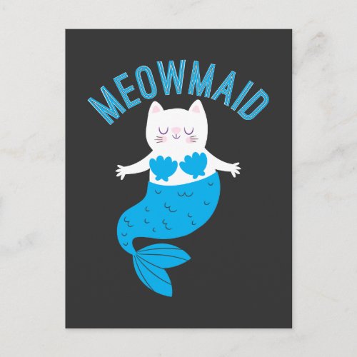 Meowmaid Cute Mermaid Cats Kitty Beach Lover Postcard