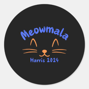 Meowmala Kamala Harris 2024 Cat Lady For Kamala Fu Classic Round Sticker