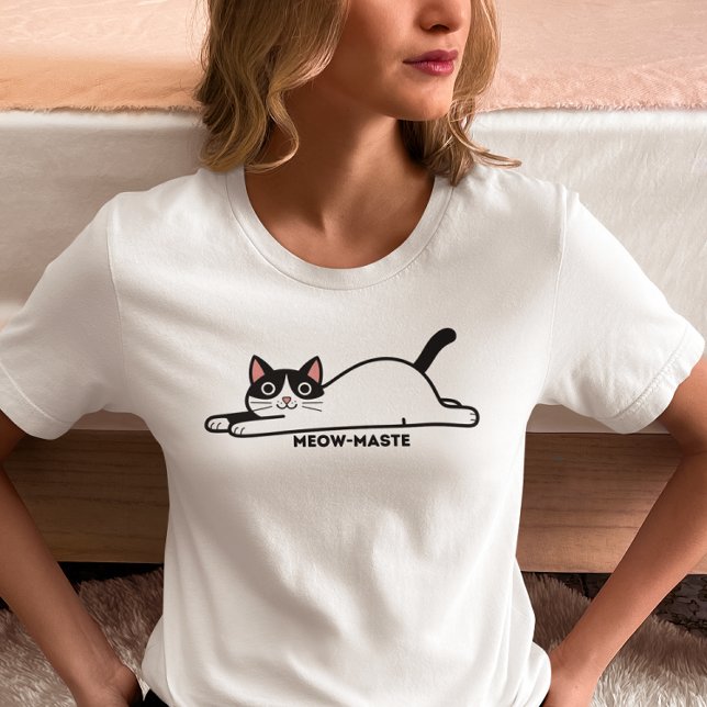 Meowmaste Cat – Funny Yoga-Inspired Cute Cat  T-Shirt (Creator Uploaded)