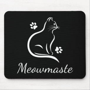 Meowmaste Cat Yoga Mousepad Black
