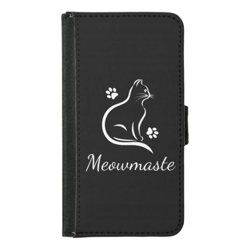 Meowmaste Cat Yoga Wallet Case _ Black