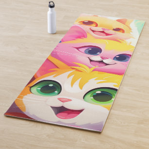 Meowmaste - Cute Kittens Anime Style Yoga Mat