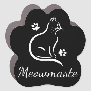 Meowmaste Yoga Cat - Black Car Magnet by xgdesignsnyc at Zazzle