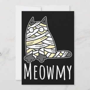 Meowmy Mummy Cat - Funny Pet Halloween Invitation