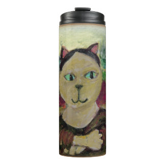 Meowna Mona Lisa Epic Cat Classic Painted Art Thermal Tumbler