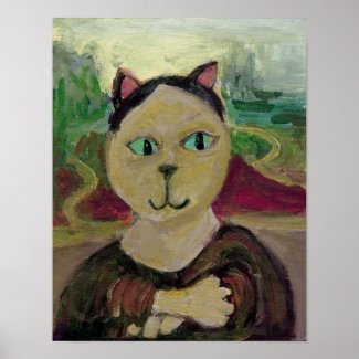 Meowna Mona Lisa Fun Classic Cat Painting