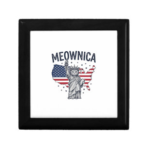 Meownica Patriotic Cat Vintage Vector Design_1 Gift Box