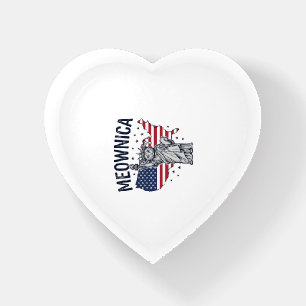 Meownica Patriotic Cat Vintage Vector Design_1 Paperweight
