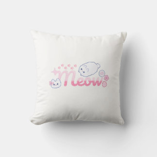 Meowpink throw pillow