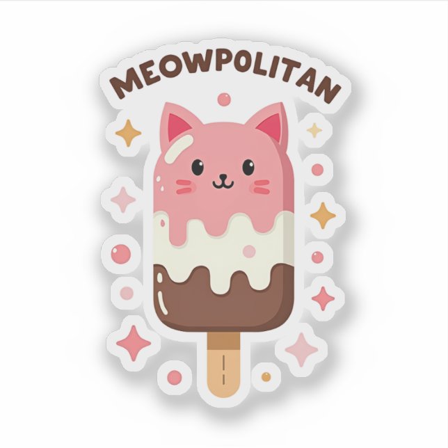 MEOWPOLITAN Cat Popsicle Sticker (Front)