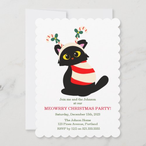 Meowrry Christmas Cat Personalizable Invitation