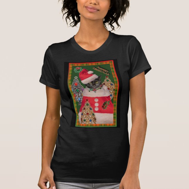 Meowry Christmas teeshirt T-Shirt (Front)