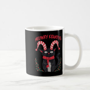 Meowry Krampus Funny Krampus Is Coming To Town Cat Coffee Mug