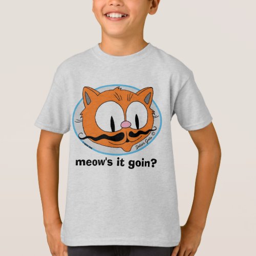 Meows It Goin Funny Pun Mustache Cat T_Shirt