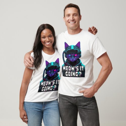 Meows It Going Cat Lovers Whimsical Feline T_Shirt