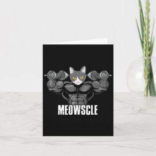Meowscle Dumbells Workout Fitness Gym Muscle Card