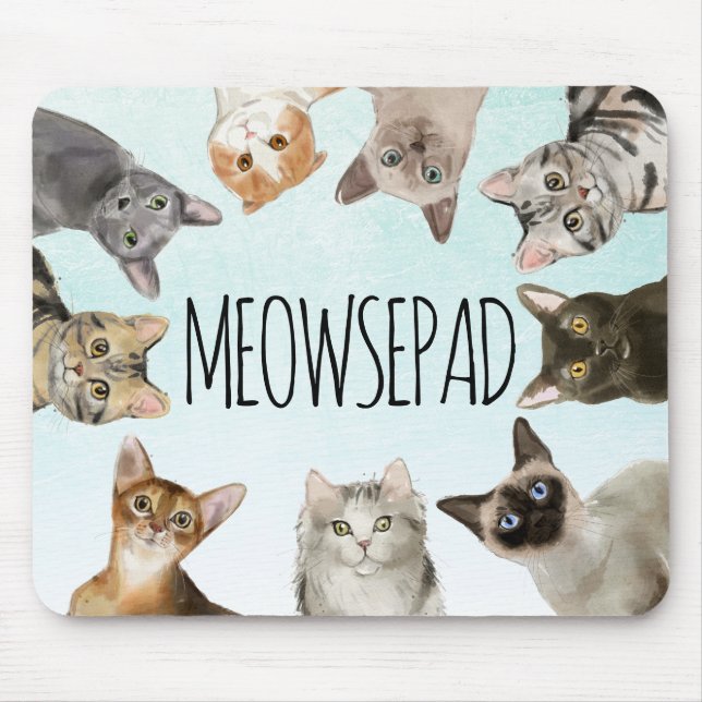 Meowsepad | Funny Cat Lover Mouse Pad (Front)