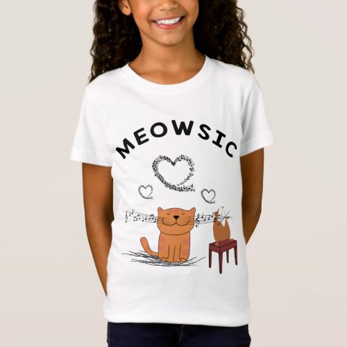 Meowsic Gift Cat And Violin Lover Gift T_Shirt