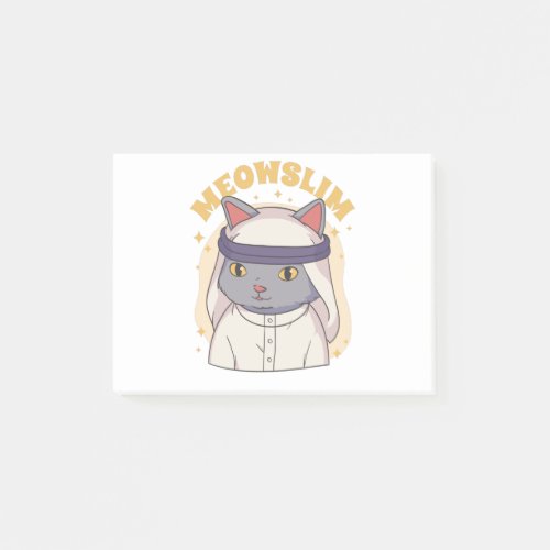 MEOWSLIM MUSLIM CARTOON CAT WEARING ARABIC GARMENT POST_IT NOTES