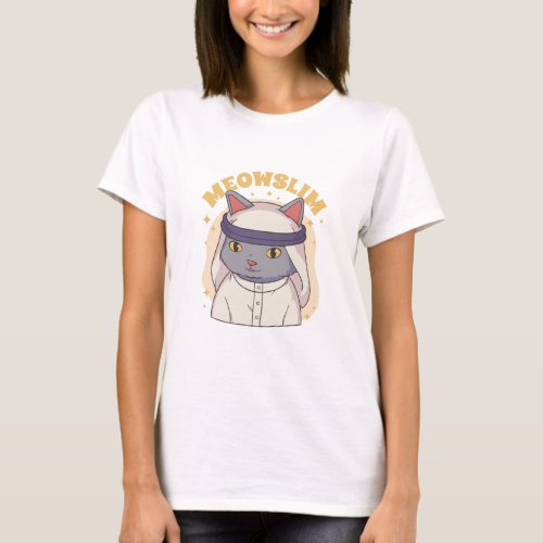 MEOWSLIM MUSLIM CARTOON CAT WEARING ARABIC GARMENT T_Shirt