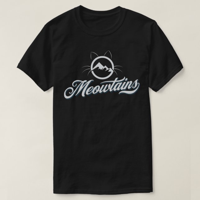 MEOWTAINS, Mountain Hiking  for Cat Lovers  T-Shirt (Design Front)