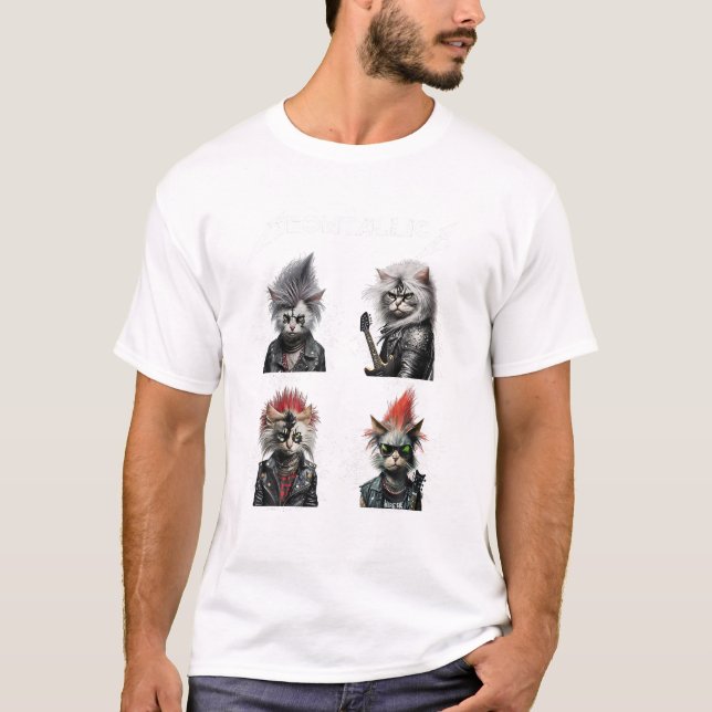 Meowtallica Funny Cat Shirt Cat Shirt Music T Shir (Front)