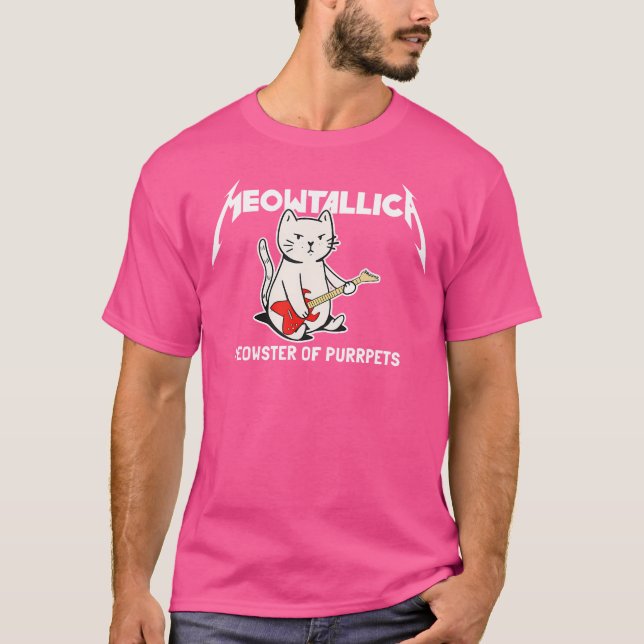 Meowtallica Meowster Of Purrpets - Funny Cat T-Shirt (Front)