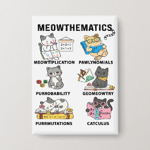 Meowthematics Funny Math Cat Puns For Math Lovers Button