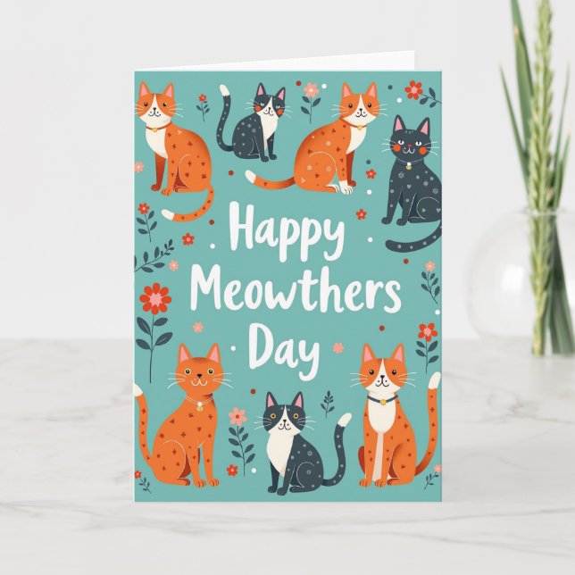 Meowthers Day Feline Art Card (Front)