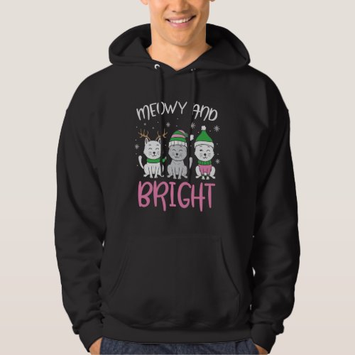 Meowy And Bright Cat Animal Lover Christmas Gift Hoodie