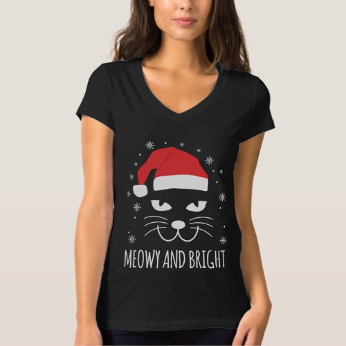 Meowy And Bright Cat Animal Lover Christmas Gift T_Shirt