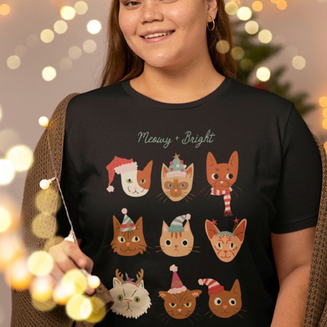 Meowy and Bright Cats in Christmas Costume Tri-Blend Shirt (Creator Uploaded)