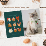 Meowy & Bright Winter Cats Photo Christmas Holiday Card<br><div class="desc">Cute Christmas holiday photo template card for cat owners featuring a illustration of whimsical cats in winter holiday costumes. The text says "meowy   bright."</div>