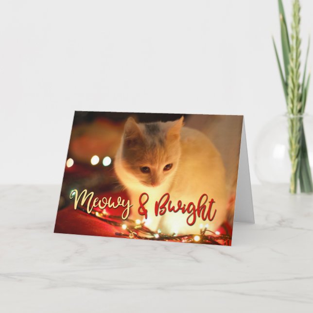 Meowy & Bwight  - Add YOUR CAT PHOTO Card (Front)