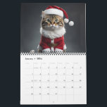 Meowy  Calendar<br><div class="desc">A royal cat wearing a santa Claus costume with a floral background ,  vintage design</div>