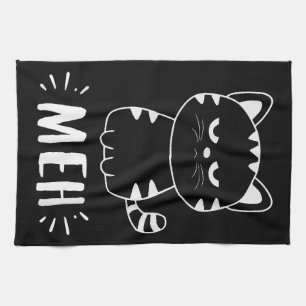 Meowy Cat Lovers Women Girls Meh Cat - Funny Cat Kitchen Towel