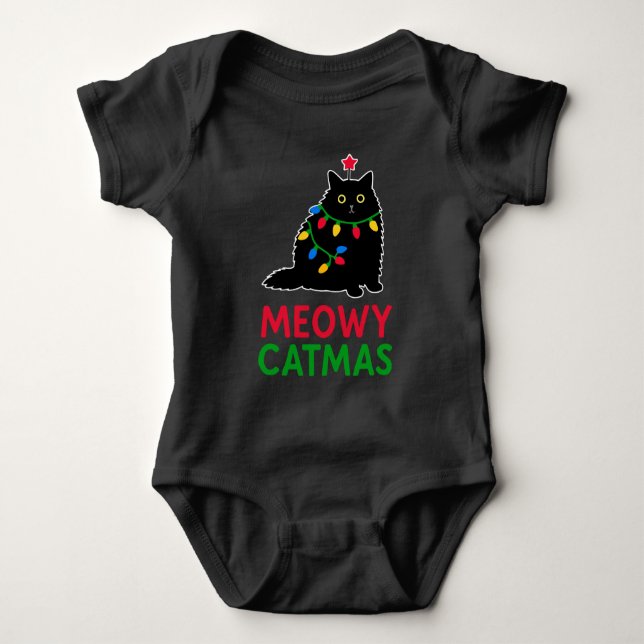 Meowy Catmas Baby Bodysuit (Front)