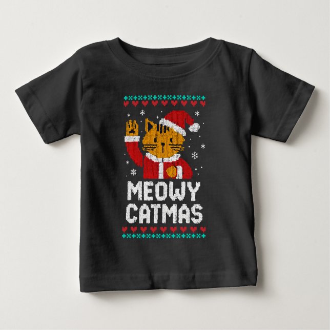 Meowy Catmas Baby T-Shirt (Front)