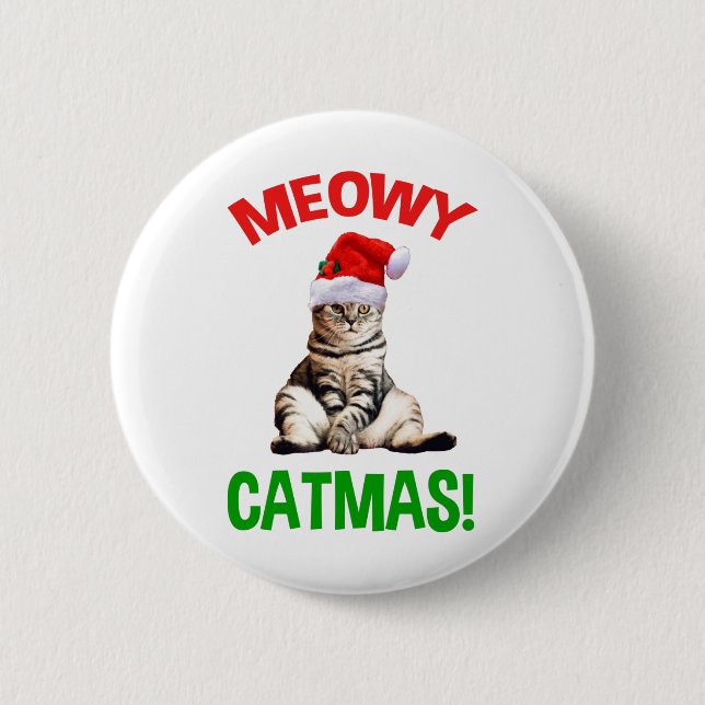 Meowy Catmas! Button (Front)