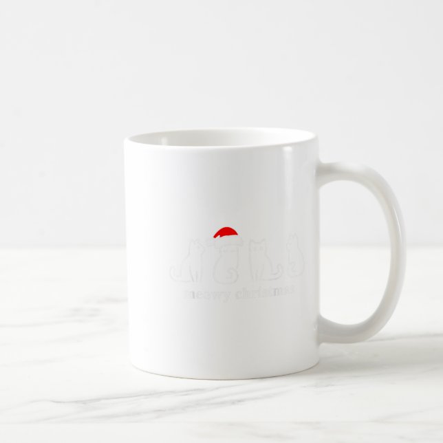 Meowy Catmas Cat Christmas Cute Kitten Cats Santa  Coffee Mug (Right)