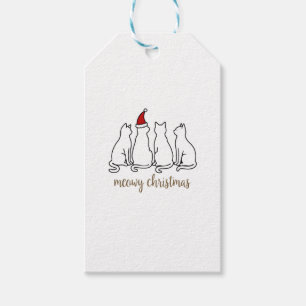 Meowy Catmas Cat Christmas Cute Kitten Cats Santa Gift Tags