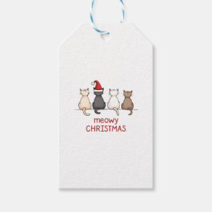 Meowy Catmas Cat Christmas Cute Kitten Cats Santa Gift Tags