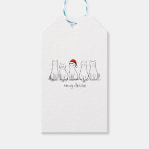 Meowy Catmas Cat Christmas Cute Kitten Cats Santa Gift Tags